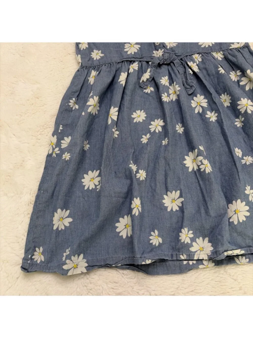 Carters Kid 14 Blue Chambray Floral Dress Sundress Boho Priarie